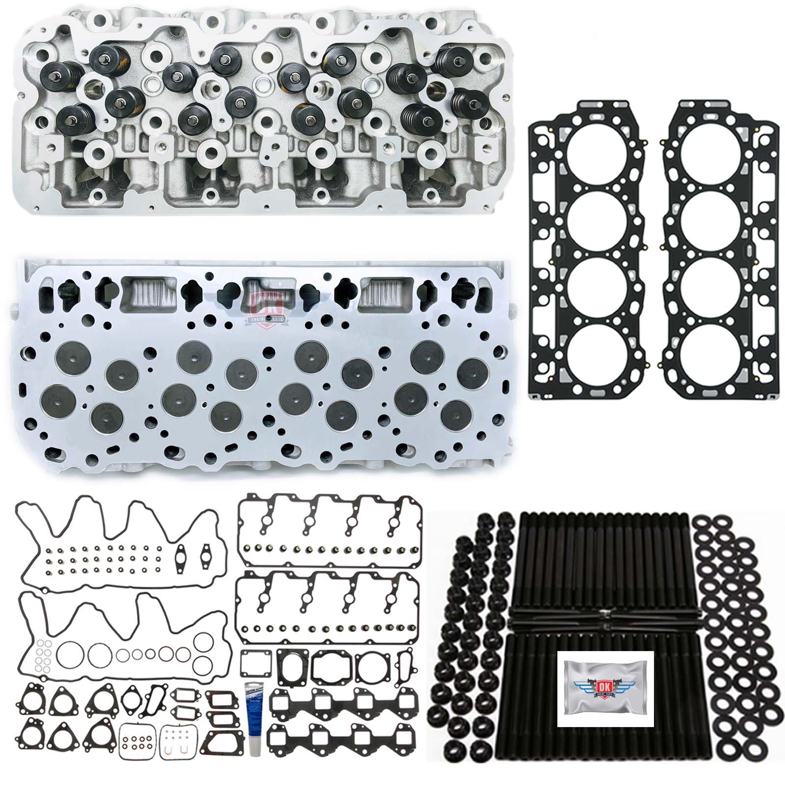 New LML Duramax Cylinder Heads w/ Aftermarket Studs & Head Gasket Set