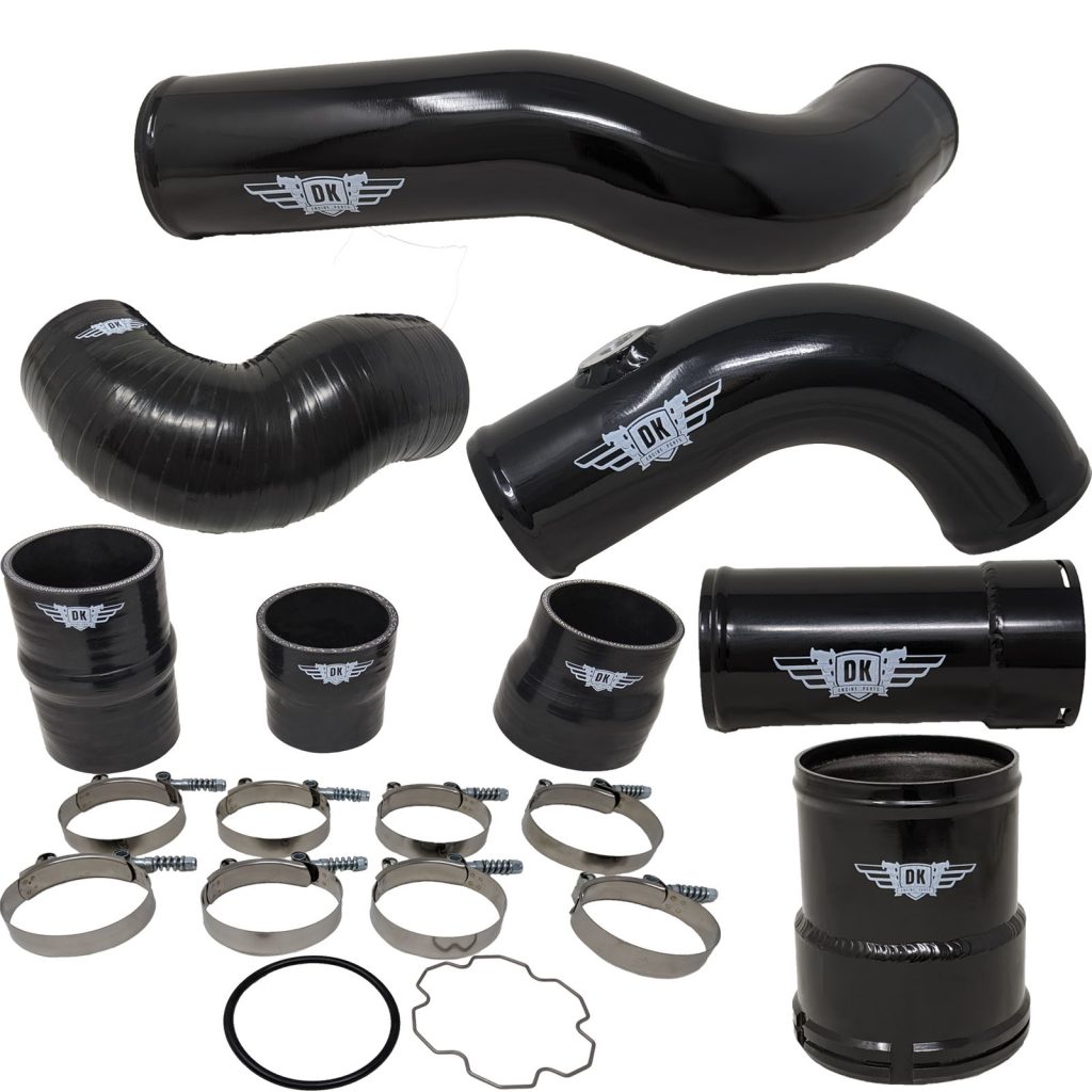 Black Intercooler Charge Pipe Kit Hot & Cold Sides